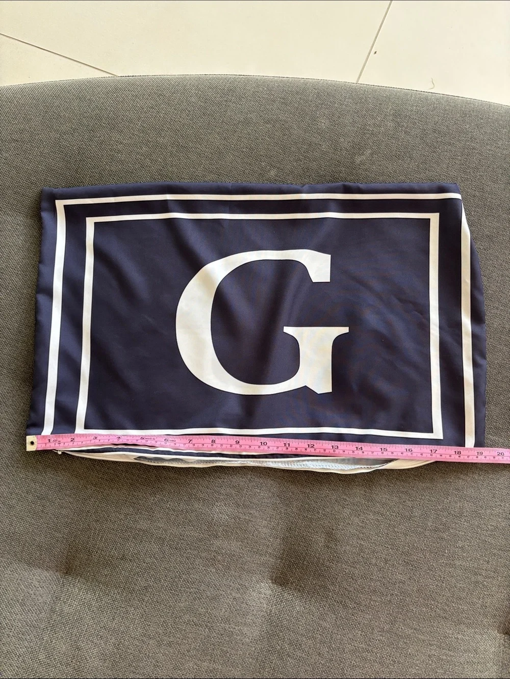 Monogram 'G' Navy Accent Pillow Cover set of 6